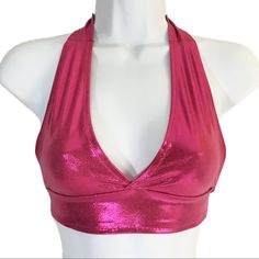 Material Is A Nylon/Spandex Blend. Top Is Very Stretchy And Ties Behind The Neck And Back To Make It Fully Adjustable. Top Is Not Lined Or Padded And May Be Show-Through If Worn With Nothing Underneath. Tape (Bandage, Electrical, Bra Tape...) Or Pasties Are A Good Option If You Don't Want To Wear A Bra! Our Fit Is Comparable To Victoria's Secret. See My Other Listings For Other Sizes, Colors And Styles I Have Available! Bundle 2 Or More Items For 10% Off And Discounted Shipping. Leave A Message Party Crop Top With Built-in Bra And High Stretch, Pink Stretch Halter Top With Built-in Bra, Stretch Halter Top With Built-in Bra For Party, Fitted Halter Top For Club Party, Fitted Halter Top For Club And Party Season, Glamorous Fitted Halter Top For Club, Pink Party Tops With Built-in Bra, Fitted Halter Top For Party, Party Season Fitted Halter Top