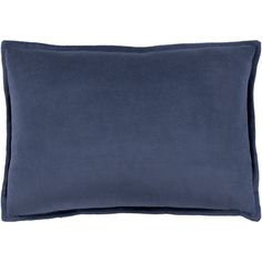 the blue velvet pillow is shown on a white background and has a black border around it