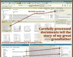 an image of a page with the text carefully processed documents tell the story of my great grandfather
