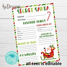 a printable santa's sleigh birthday party game with candy canes