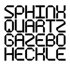 some type of font that is black and white with the words, spiny quart's gazebo hecklee