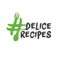 the delice recipes logo with fork and knife in green on a white background that says delice