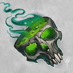 Poison Magic, New School Tattoo Designs, Baba Jaga, Arte Doodle, Tattoo Skull, Skull Art Drawing, Skulls Drawing, Skull Tattoo Design, Graffiti Characters