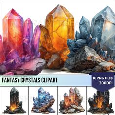 fantasy crystals clipart for photoshopped