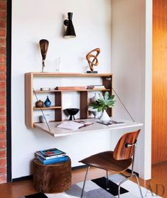 a chair and table in a room