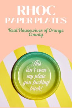 Inspired by none other then Shannon Beador's iconic meltdown but this time IT IS YOUR PLATE. Whether your eating from one Shannon's frozen salmon dinners or your birthday cake while watching RHOC-this is the perfect plate to eat in style! #paperplate #rhoc #realhousewivesoforangecounty #shannonbeador #bravobachelorette #realhousewivesparty #partysupplies Salmon Dinners, Shannon Beador, Real Housewives Of Orange County, Frozen Salmon, Salmon Dinner