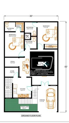 the floor plan for a house with three rooms