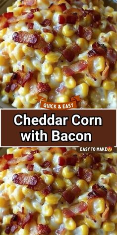 the cheddar corn with bacon recipe is ready to be eaten on the grill