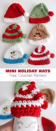 crochet christmas hats with free pattern