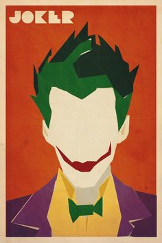 the joker movie poster with green hair and bow tie