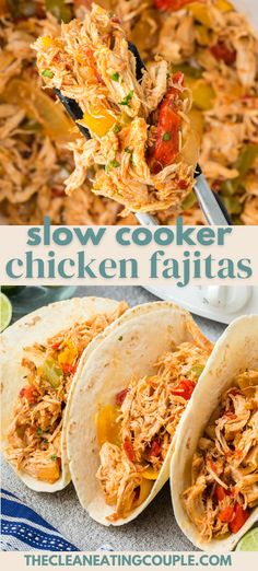 slow cooker chicken fajitas are the perfect way to use up leftover mexican food