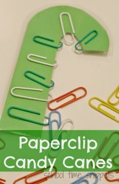 paperclip candy canes are arranged in the shape of a letter and numbers