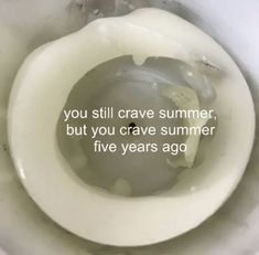 a dirty toilet with the words you still crave summer, but you crave summer five years ago