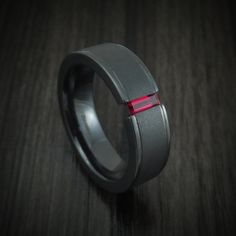 Ruby Ring Designs, Mens Ruby Ring, Black Titanium Ring, Black Zirconium Ring, Mens Ring Designs, Escape Pod, Black Ruby, Mens Gemstone Rings, Man Ring