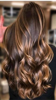 Fall Hair Color Trends, Brunette Hair With Highlights, Brown Hair With Blonde Highlights, Brunette Balayage Hair, Long Hair Color, Caramel Highlights, Brown Hair Balayage, Hair Color Highlights, Balayage Brunette