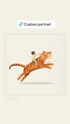 an image of a woman riding on the back of a tiger that is flying through the air