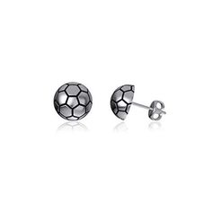 It's hard to beat somebody who never quits. Mini domed soccer ball earrings are perfect for every day. ● Solid sterling silver ● Butterfly backing ● Size: 7.5 x 7.5 mm ● Platinum plated ● Gift tin included College Jewelry, Designer Pieces, University Of Oklahoma, Ball Earrings, Silver Jewelry Design, Tin Gifts, Silver Butterfly, Soccer Ball, Earrings Silver