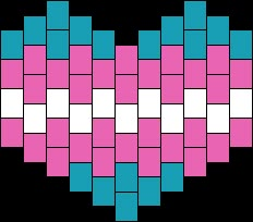 an image of a heart made out of squares in pink, blue and white colors