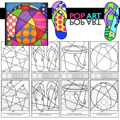 the art project for kids to learn how to draw flip flops and beach shoes