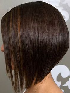 I can't wait to do this haircut on a client!! .") Angled Bob Haircuts, Angled Bob Hairstyles, Inverted Bob Hairstyles, Bob Hairstyles With Bangs, Inverted Bob, Bob Hairstyles For Fine Hair, Short Straight Hair, Short Bob Haircuts, Short Hair With Bangs