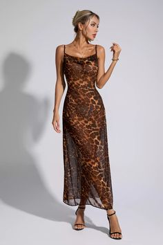 Maisie Leopard Printed Maxi Dress Dresses For Big Breasted Women, Funky Formal, Maxi Dress Elegant, Elegant Long Dress, Glitter Wedding Dress, Gold Maxi Dress, Dress Elegant Long, Leopard Print Maxi Dress, Long Dress Design