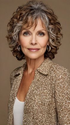 Best Looks for Tousled Curls with Curly Hairstyles for Women Over 50 👸 Tousled Curls, Medium Curly Haircuts, Haircut Gray Hair, Medium Length Curly Hair, Layered Haircuts For Medium Hair, Curly Hair Photos, Short Curly Haircuts, Honey Blonde Hair, Hairstyles For Women Over 50