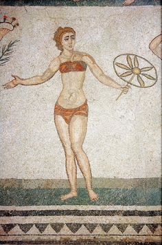 An apodesme bra used in ancient Greece safitrierliana.blogspot.com Roman Clothes, Byzantine Mosaic, Roman Fashion