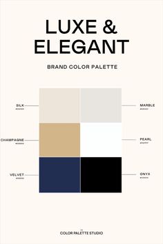 the brand color palette for luke and elegant