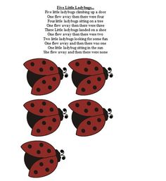 the ladybug poem is shown in an image on a computer screen, with four red and black ladybugs all over it