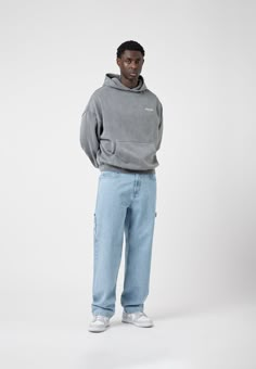 EIGHTYFIVE BAGGY JEANS WITH LOOP - Relaxed fit jeans - vintage blue Semi Baggy Jeans Outfit, Vintage Blue Jeans Outfit Men, Blue Baggy Jeans Men’s Outfit, Male Jeans Outfit, Relaxed Fit Jeans Outfit, Blue Denim Jeans Outfit Men, Baggy Blue Jeans Outfit Men, Loose Fit Jeans Outfit Men, Baggy Denim Jeans Outfit