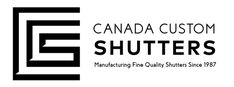 the logo for canada custom shutters manufacturing fine quality shutters since 1897 - 2009