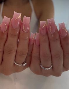 Long Acrylic Nails Coffin, Short Acrylic Nails Designs, Pink Acrylic Nails, Square Acrylic Nails