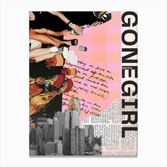 a collage of people standing in front of a cityscape with the words gone together on it