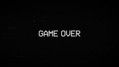 the word game over written in white on a black background