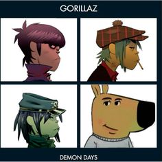 four different avatars with the caption gorilaz demon days