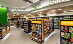 an empty grocery store filled with lots of food