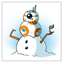 a snowman with a star wars character on it's face