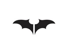 the batman logo is shown in black and white, with an inverted bat on it's side