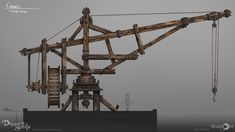 the crane is made out of wooden planks