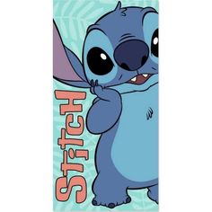 a cartoon character with the words stitch on it