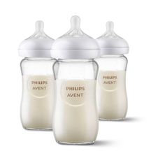 three bottles with the lids open and labeled philips avent