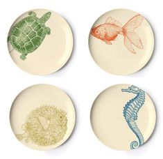 PRICES MAY VARY. included components: four plates Do not microwave included components: four plates From the brand: Thomas Paul Melamine Color value: multi Ceramic Fish Plate, Tray Tables, Fish Plate, Ceramic Fish, Cerámica Ideas, Handmade Textiles, Plates Set, Dessert Plates, Plate Design