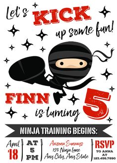 the ninja birthday party is going on