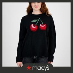 in stock Tunic Sweater, Black Sweaters, Cherry, In Store, Pick Up, Buy Online, Free Shipping, Black