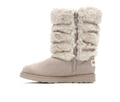 For cute and cozy winter style, give her the Makalu Cozy Land faux fur boot. She'll be the cutest little snow angel with these slip on boots featuring plush faux fur shaft, sweet bow and pom-pom accents, and an easy on and off design. Soft microfiber upper, Cute pom pom accents,7 1/2 inch shaft height, Textured outsole for traction, Plush faux fur covered shaft, Full-length zipper at the instep for easy on wear, Cozy faux fur lining, Cushioned footbed | Girls' Makalu Cozy Land Boot in Taupe Size Cozy Winter Style, Cozy Winter Fashion, Snow Angel, Faux Fur Boots, Snow Angels, Slip On Boots, Shoe Carnival, Fur Boots, Cozy Winter