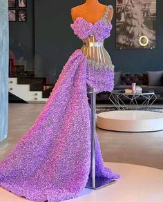 Short Gown Dress, African Party Dresses, Party Gown Dress, Purple Evening Dress, Funky Dresses, Hoop Skirt, Glamour Dress