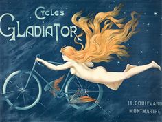 a shower curtain with an advertisement for cycles gladiator