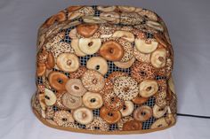 a bag made out of doughnuts sitting on top of a table