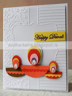 a card with some paper on it that says happy diwals