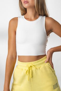 The Allora Tank - Jasmine– Vitality White Crop Tank, Athletic Gear, Neckline Designs, Athletic Apparel, Apparel Design, Sophisticated Style, Best Self